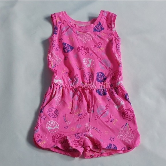 Star Wars X Spotted Zebra Girls Pink Romper Rule The Galaxy Rare Size 3T - Picture 2 of 9